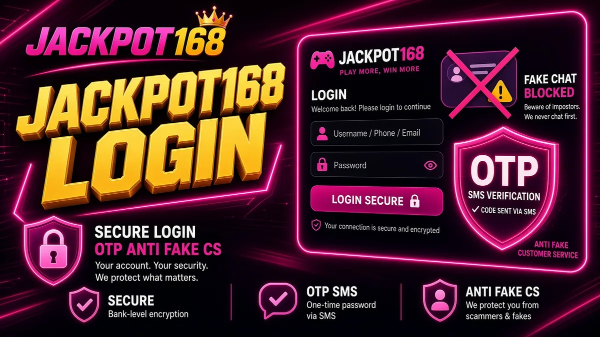 JACKPOT168 Login — OTP, Livechat & Anti CS Palsu 2026